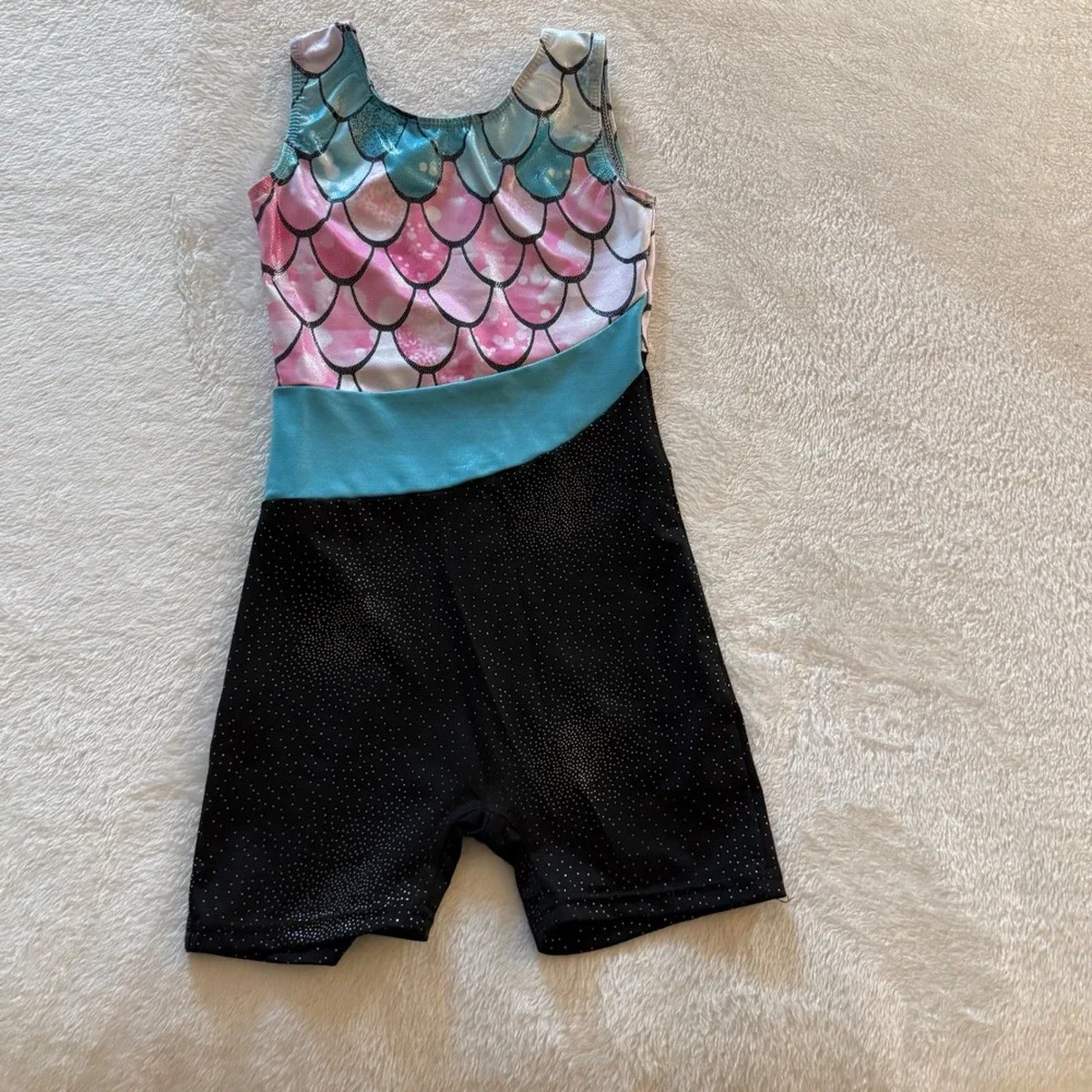 Arshiner‎ Kids Girls Gymnastics Leotard Space Galaxy Mermaid Print Size 130